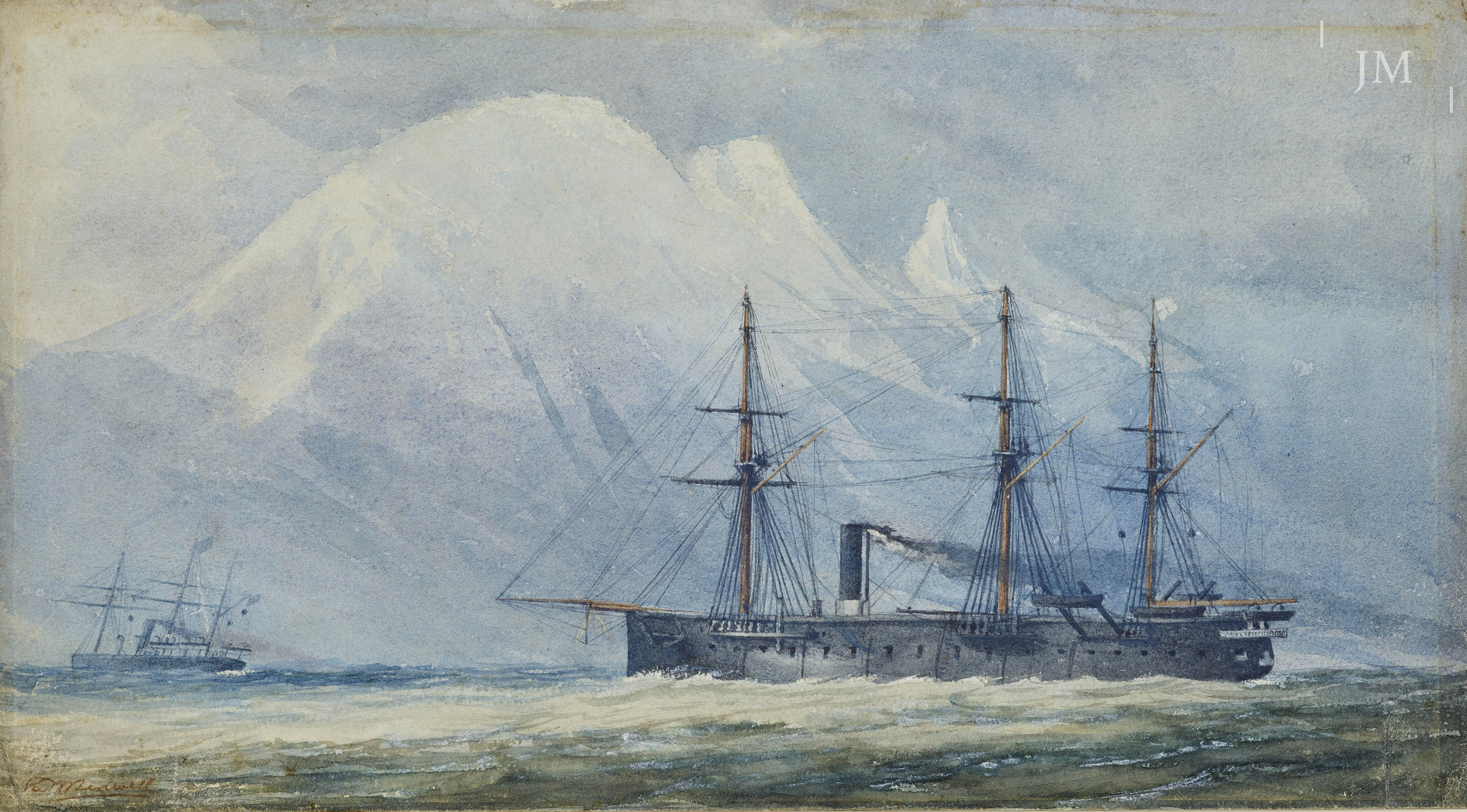 'HMS Zealous' & 'Nassau' in the Straits of Magellan, 1867